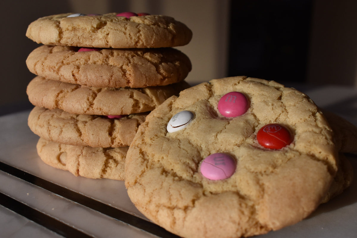 Gluten Free M&M  Valentines Day Cookies