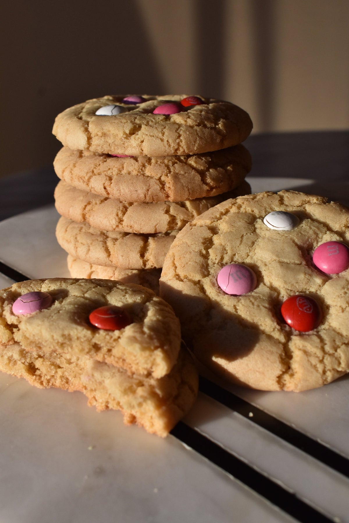 Gluten Free M&M  Valentines Day Cookies