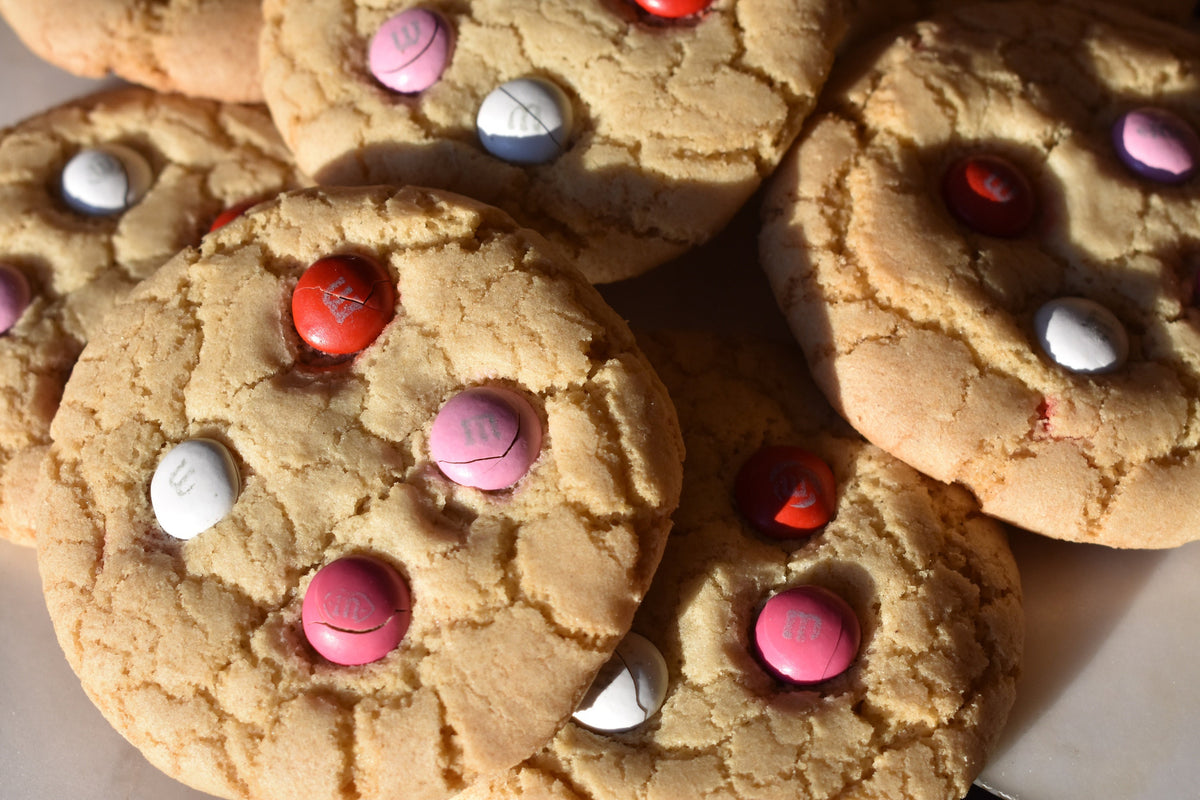 Gluten Free M&M  Valentines Day Cookies